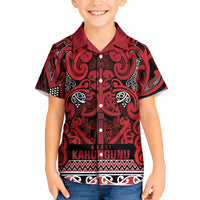 Aotearoa Iwi Ngati Kahungunu Kid Hawaiian Shirt Maori Wharenui House Tribal Pattern
