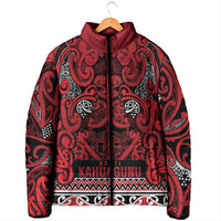 Aotearoa Iwi Ngati Kahungunu Padded Jacket Maori Wharenui House Tribal Pattern