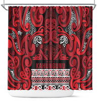 Aotearoa Iwi Ngati Kahungunu Shower Curtain Maori Wharenui House Tribal Pattern