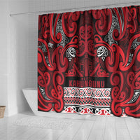 Aotearoa Iwi Ngati Kahungunu Shower Curtain Maori Wharenui House Tribal Pattern