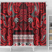 Aotearoa Iwi Ngati Kahungunu Shower Curtain Maori Wharenui House Tribal Pattern