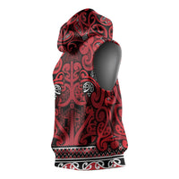 Aotearoa Iwi Ngati Kahungunu Sleeveless Hoodie Maori Wharenui House Tribal Pattern