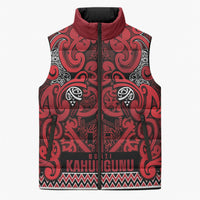 Aotearoa Iwi Ngati Kahungunu Sleeveless Puffer Jacket Maori Wharenui House Tribal Pattern