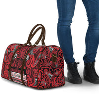 Aotearoa Iwi Ngati Kahungunu Travel Bag Maori Wharenui House Tribal Pattern