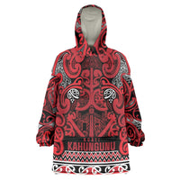 Aotearoa Iwi Ngati Kahungunu Wearable Blanket Hoodie Maori Wharenui House Tribal Pattern