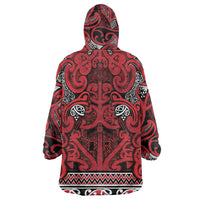 Aotearoa Iwi Ngati Kahungunu Wearable Blanket Hoodie Maori Wharenui House Tribal Pattern