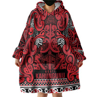 Aotearoa Iwi Ngati Kahungunu Wearable Blanket Hoodie Maori Wharenui House Tribal Pattern