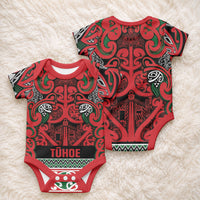 Aotearoa Iwi Tuhoe Baby Onesie Maori Wharenui House Tribal Pattern