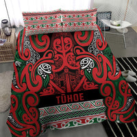 Aotearoa Iwi Tuhoe Bedding Set Maori Wharenui House Tribal Pattern
