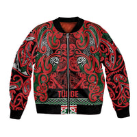 Aotearoa Iwi Tuhoe Bomber Jacket Maori Wharenui House Tribal Pattern