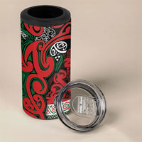 Aotearoa Iwi Tuhoe 4 in 1 Can Cooler Tumbler Maori Wharenui House Tribal Pattern