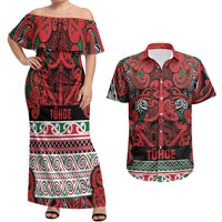 Aotearoa Iwi Tuhoe Couples Matching Off Shoulder Maxi Dress and Hawaiian Shirt Maori Wharenui House Tribal Pattern