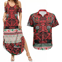 Aotearoa Iwi Tuhoe Couples Matching Summer Maxi Dress and Hawaiian Shirt Maori Wharenui House Tribal Pattern