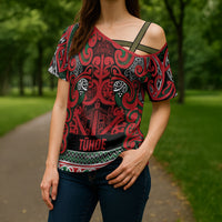 Aotearoa Iwi Tuhoe Cross Shoulder Shirt Maori Wharenui House Tribal Pattern