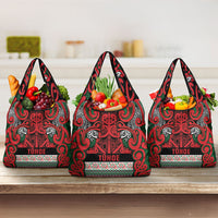 Aotearoa Iwi Tuhoe Grocery Bag Maori Wharenui House Tribal Pattern