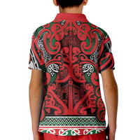 Aotearoa Iwi Tuhoe Kid Polo Shirt Maori Wharenui House Tribal Pattern