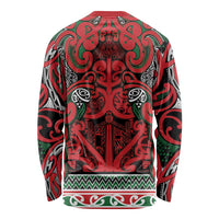 Aotearoa Iwi Tuhoe Long Sleeve Shirt Maori Wharenui House Tribal Pattern