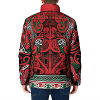 Aotearoa Iwi Tuhoe Padded Jacket Maori Wharenui House Tribal Pattern