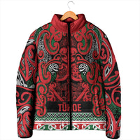 Aotearoa Iwi Tuhoe Padded Jacket Maori Wharenui House Tribal Pattern