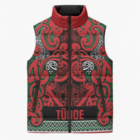 Aotearoa Iwi Tuhoe Sleeveless Puffer Jacket Maori Wharenui House Tribal Pattern