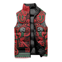 Aotearoa Iwi Tuhoe Sleeveless Puffer Jacket Maori Wharenui House Tribal Pattern
