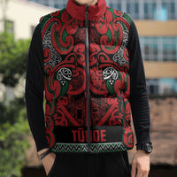 Aotearoa Iwi Tuhoe Sleeveless Puffer Jacket Maori Wharenui House Tribal Pattern