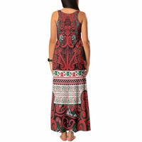 Aotearoa Iwi Tuhoe Tank Maxi Dress Maori Wharenui House Tribal Pattern