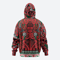 Aotearoa Iwi Tuhoe Zip Hoodie Maori Wharenui House Tribal Pattern