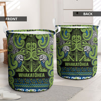 Aotearoa Iwi Whakatohea Laundry Basket Maori Wharenui House Tribal Pattern