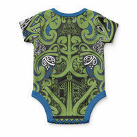 Aotearoa Iwi Whakatohea Baby Onesie Maori Wharenui House Tribal Pattern