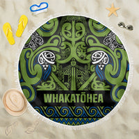 Aotearoa Iwi Whakatohea Beach Blanket Maori Wharenui House Tribal Pattern