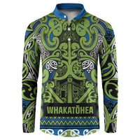 Aotearoa Iwi Whakatohea Button Sweatshirt Maori Wharenui House Tribal Pattern