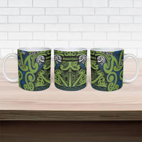 Aotearoa Iwi Whakatohea Ceramic Mug Maori Wharenui House Tribal Pattern