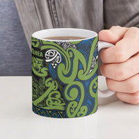 Aotearoa Iwi Whakatohea Ceramic Mug Maori Wharenui House Tribal Pattern