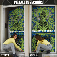 Aotearoa Iwi Whakatohea Door Cover Maori Wharenui House Tribal Pattern