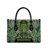 Aotearoa Iwi Whakatohea Leather Bag Maori Wharenui House Tribal Pattern