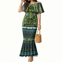 Aotearoa Iwi Whakatohea Mermaid Dress Maori Wharenui House Tribal Pattern