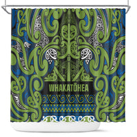Aotearoa Iwi Whakatohea Shower Curtain Maori Wharenui House Tribal Pattern