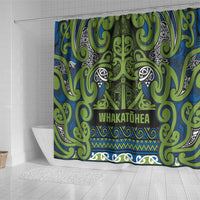 Aotearoa Iwi Whakatohea Shower Curtain Maori Wharenui House Tribal Pattern