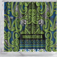 Aotearoa Iwi Whakatohea Shower Curtain Maori Wharenui House Tribal Pattern