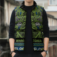 Aotearoa Iwi Whakatohea Sleeveless Puffer Jacket Maori Wharenui House Tribal Pattern