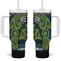 Aotearoa Iwi Whakatohea Tumbler With Handle Maori Wharenui House Tribal Pattern