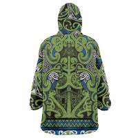 Aotearoa Iwi Whakatohea Wearable Blanket Hoodie Maori Wharenui House Tribal Pattern