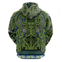 Aotearoa Iwi Whakatohea Zip Hoodie Maori Wharenui House Tribal Pattern