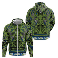 Aotearoa Iwi Whakatohea Zip Hoodie Maori Wharenui House Tribal Pattern