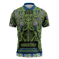 Aotearoa Iwi Whakatohea Zipper Polo Shirt Maori Wharenui House Tribal Pattern