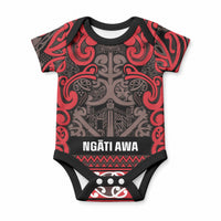 Aotearoa Iwi Ngati Awa Baby Onesie Maori Wharenui House Tribal Pattern