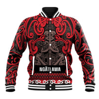 Aotearoa Iwi Ngati Awa Baseball Jacket Maori Wharenui House Tribal Pattern