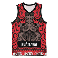 Aotearoa Iwi Ngati Awa Basketball Jersey Maori Wharenui House Tribal Pattern