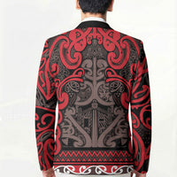 Aotearoa Iwi Ngati Awa Blazer Maori Wharenui House Tribal Pattern
